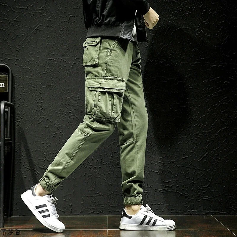 Factory Polyester Slim Fit Multi Pocket Leisure Cargo Work Pants for Mens