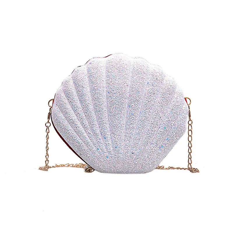 Designer Mini Bling Sequin Evening Clutch Chain Girl Shell Shape Bag Women Handbags Ladies 2021 Lipstick Purse And Handbags