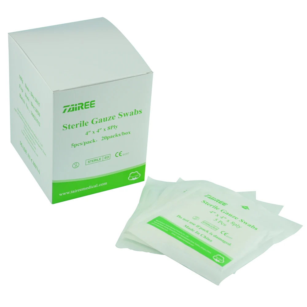 double packing edge folded sterile gauze swabs 10x10 16ply  40*40