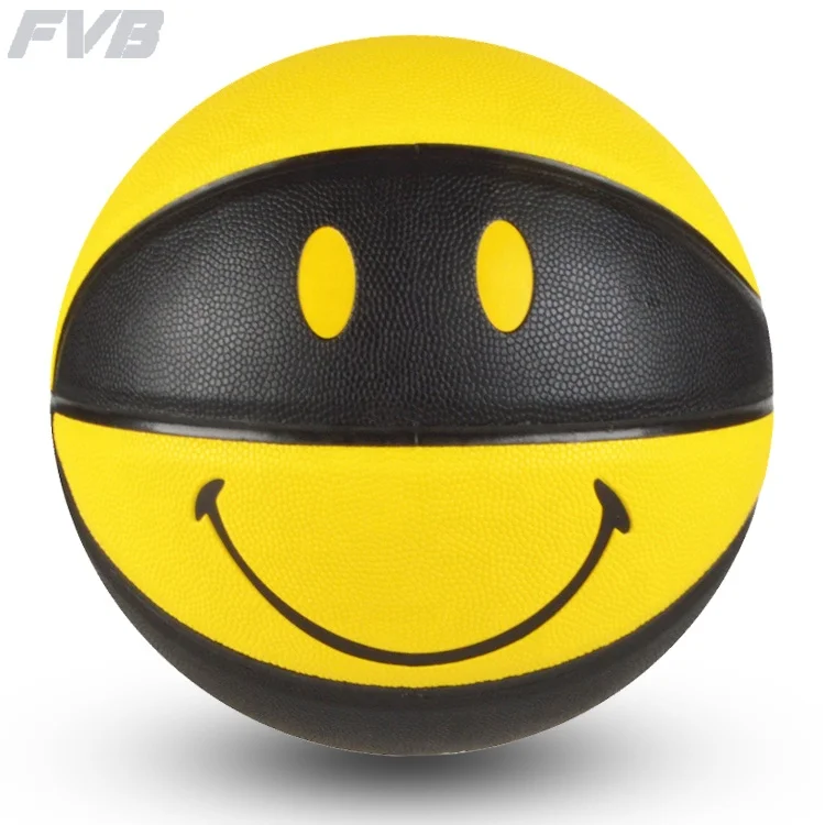 OEM dropshipping smile face PU basketball ball size 7