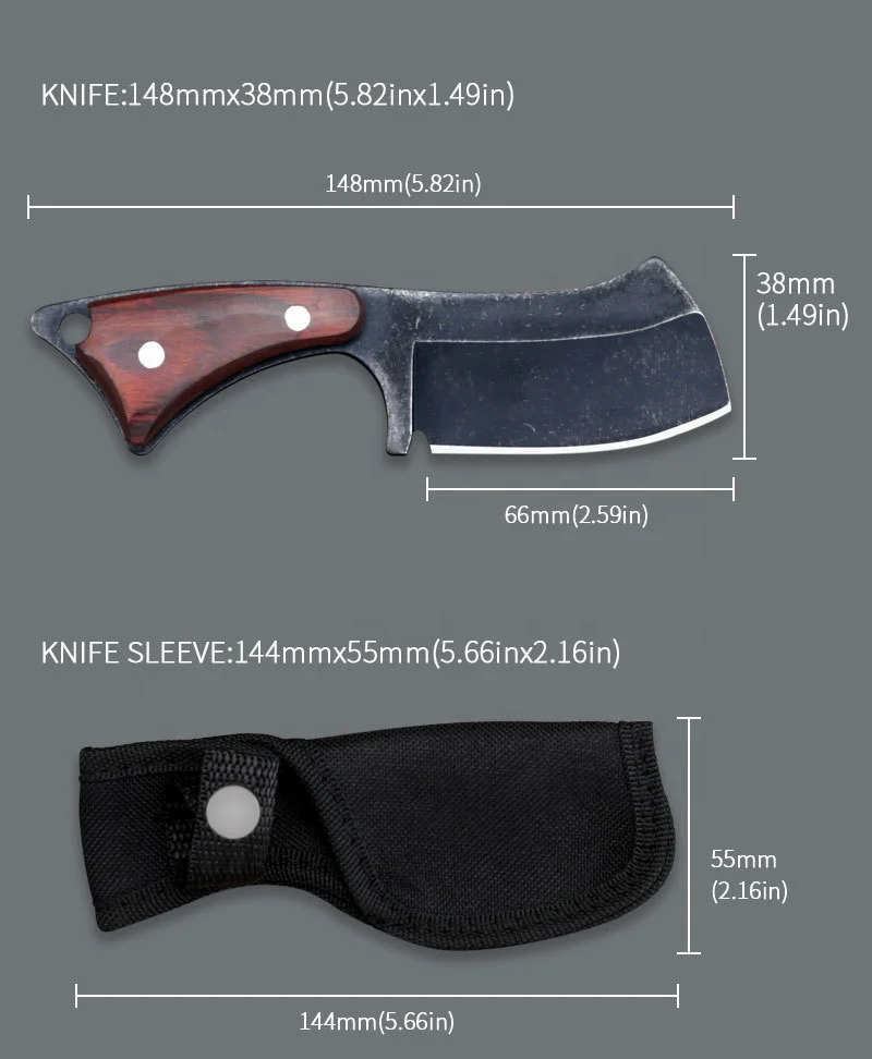2025 NEW PL Portable Pocket Stone Wash Blade Outdoor Survival Knife For Wooden Handle Stainless Steel Hunting Knives Fixed Blade