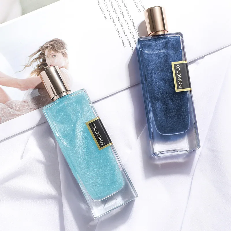 Clear Square 50ml Empty Glass Jasmine Fragrance Gilding Perfume Packaging Bottle