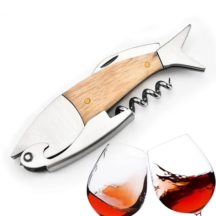 Hot New Design Wine Corkscrew Wine Corkscrew Beer Wooden Handle Corkscrew