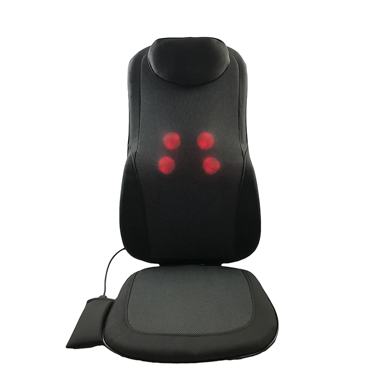 Bottom vibrating neck&back relax shiatsu massage cushion infrared heat