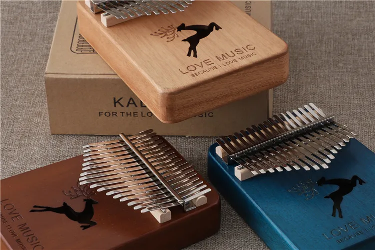 Factory Wooden Musical Instrument 17 keys Thumb Piano Handmade Thumb Piano For Beginners