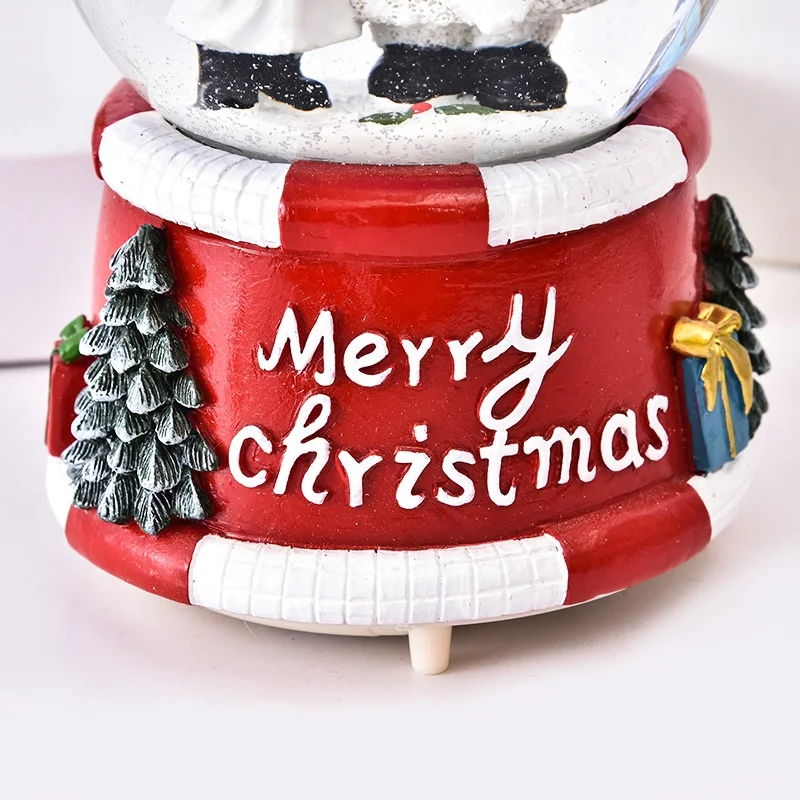 resin crafts Glass snow globe home decoration gift christmas crystal balls music box