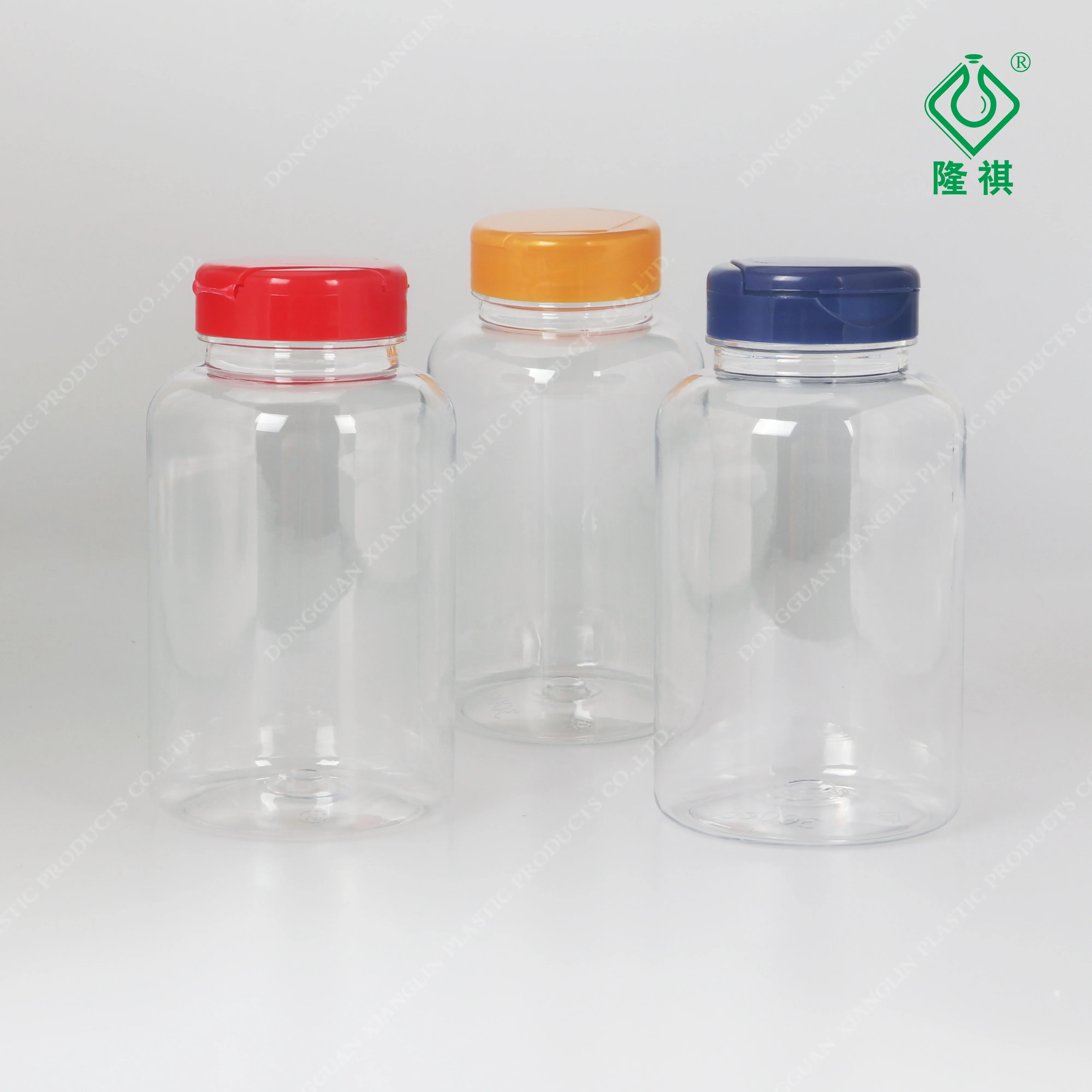 300cc food grade Flip Top Cap Transparent PET Pharmacy Plastic Bottle