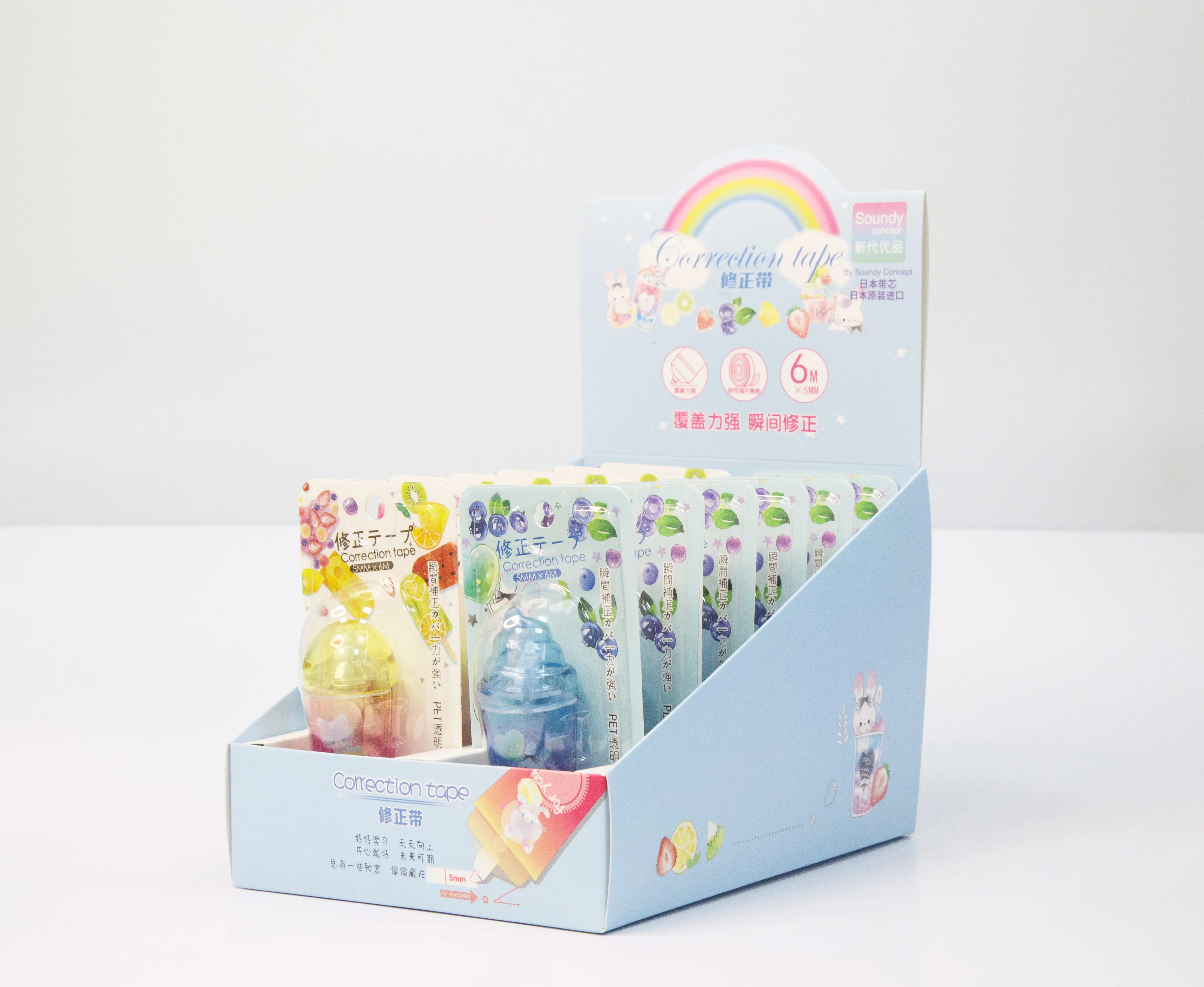 Новые товары милые канцелярские мультяшная кавайная форма для напитков студенческие белая Корректирующая лента детей