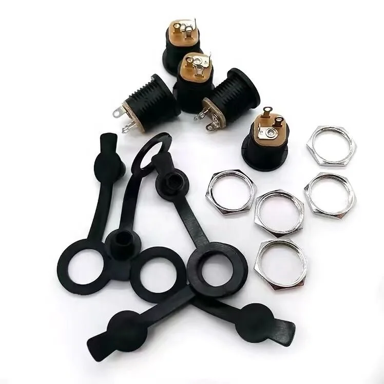 
12V DC Power jack female connector 5.5 x 2.1 mm dc power jack socket WIth Nut DC-022 