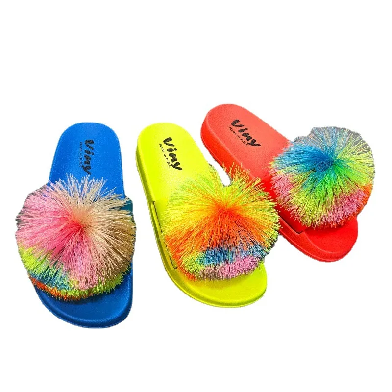 Womens Sandals Slippers Summer Fashion Fluffy Top Cool Charming Woman Slippers