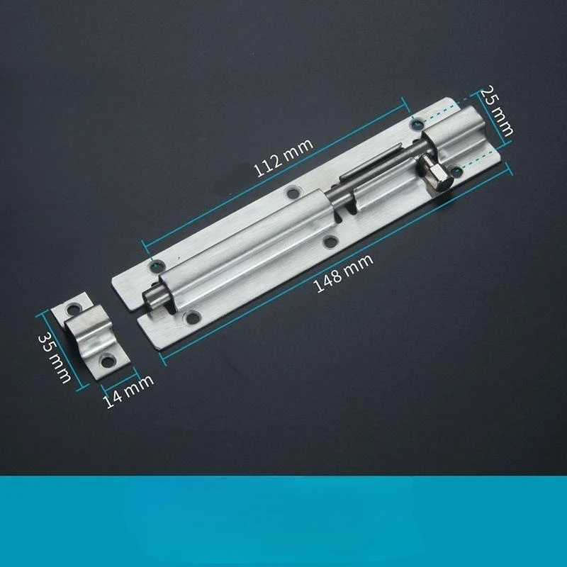Metal lock barrel bolt spring loaded latch concealed door sliding bolt garden hinge bolt