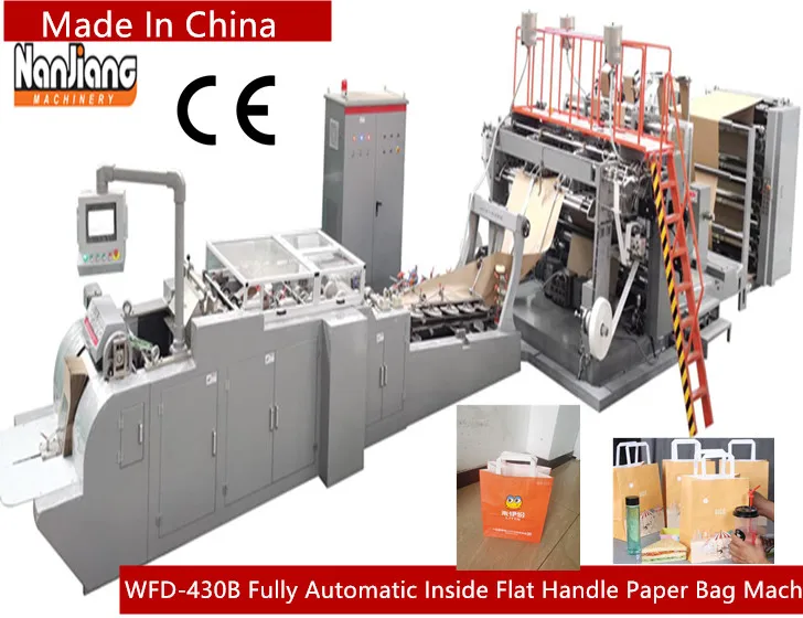 WFD-430B Fully automatic flour packing machine for paper bag Roll Fed Inside Flat Handle