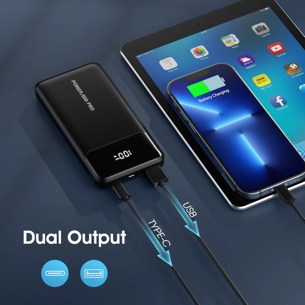 Customized Wholesale Slim USB C 10000mAh Power Banks Fast Charging Portable Charger Power Bank 10000mAh