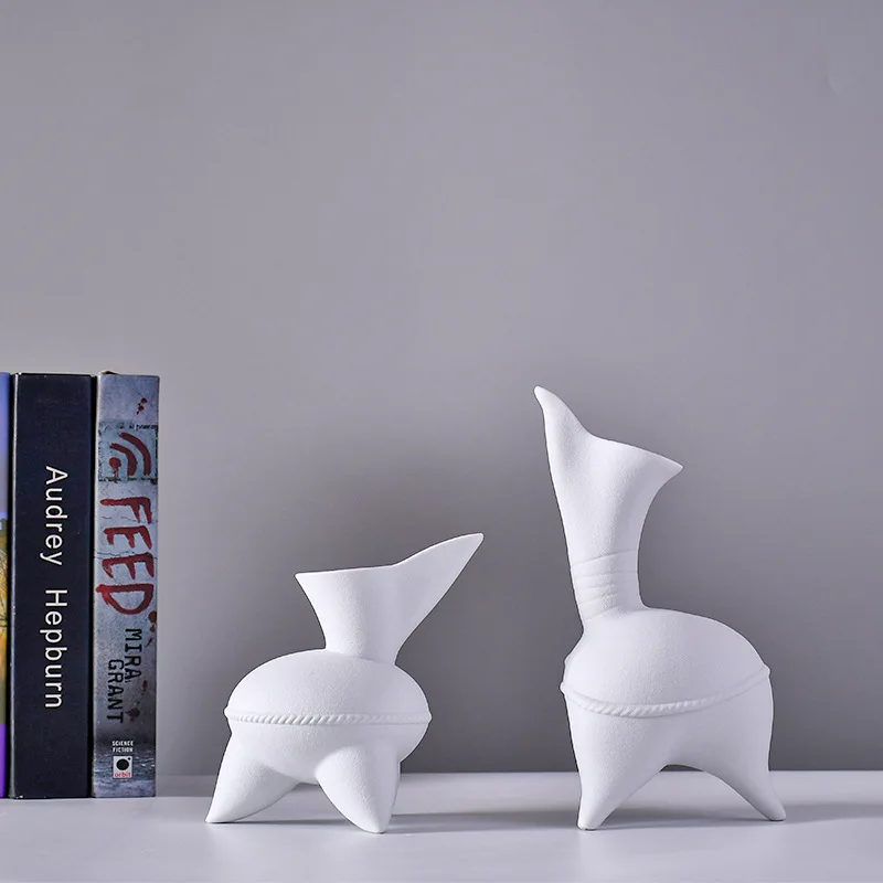 Nordic style Creative Design porcelain flower pot Home Decorative Abstract Handmade Body Base Art Ceramic Vase for home decor