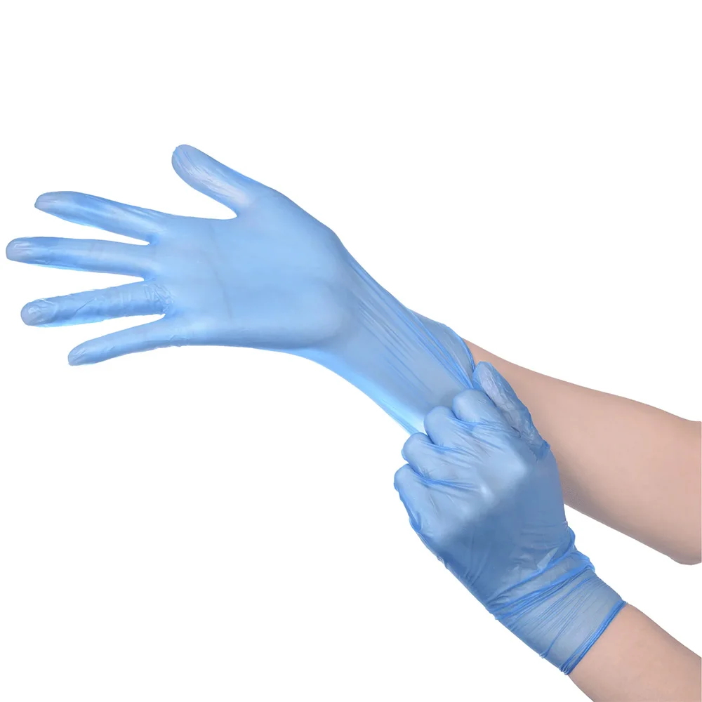 Blue Vinyl Gloves Disposable Examination Gloves Powder Free PVC Blue Vinyl Gloves