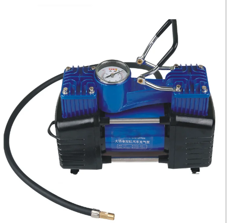 Plastic Box Double Cylinder Car Air Compressor Tire Pump Auto Air Inflator With LED Light Tire Repair Tool