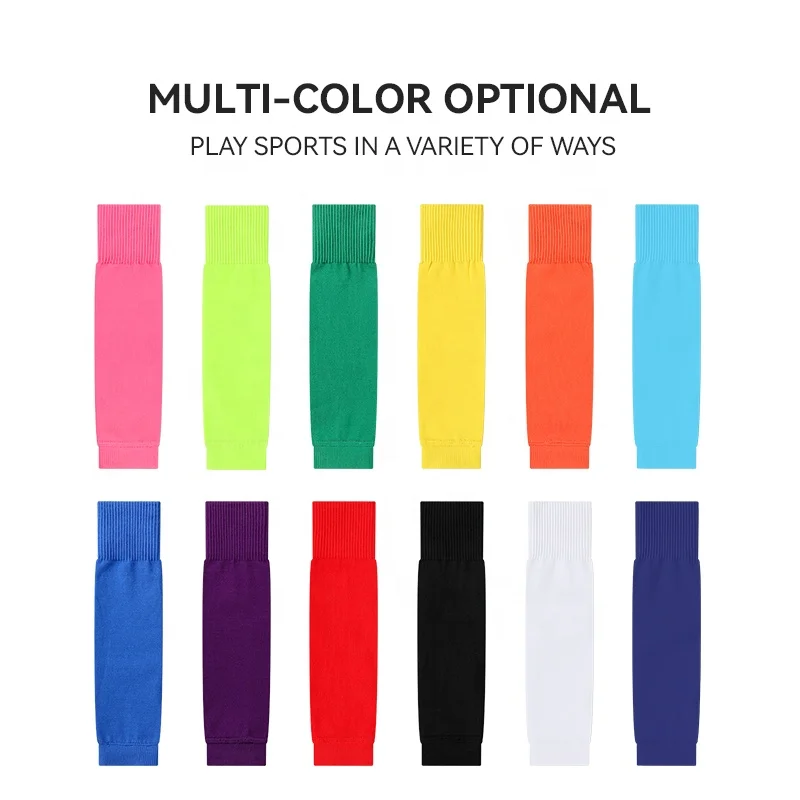 Lingtu Wholesale Pre cut football shin pads sleeves Leg sleeves socks for youth men Socks Sleeve Soccer tube Footless Sock