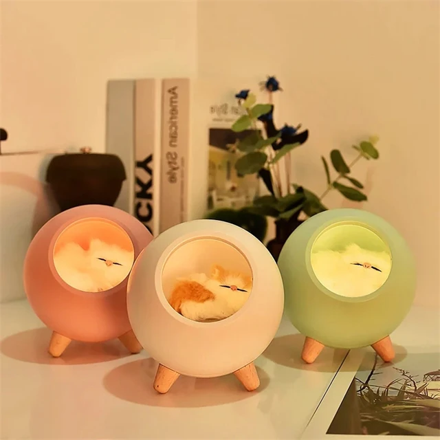 Little Pet House Atmosphere Usb Charge 1.2W Lovely Desk Lamp Rechargeable Cute Kittens House Led Night Light For Kids Bedroom