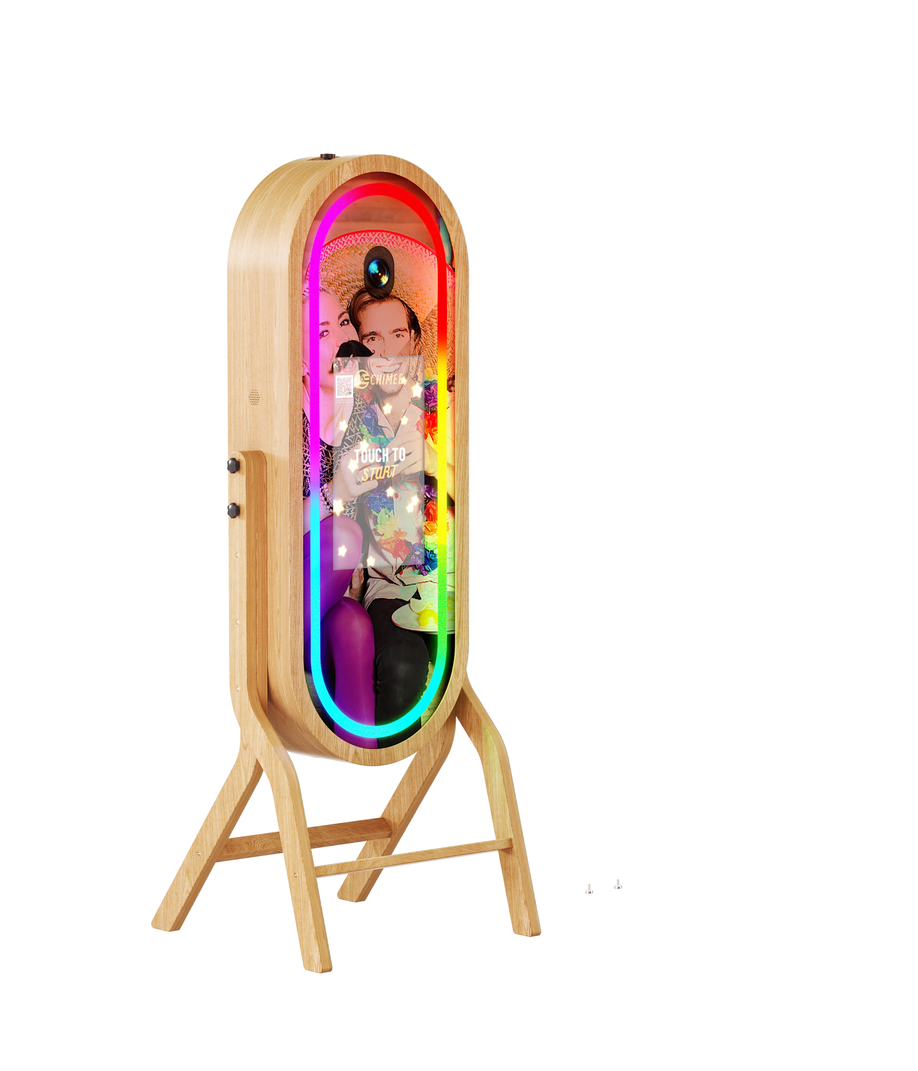 Newest Wooden Magic Mirror 21.5inch Touch Screen Photo Booth Wedding Party Business Wooden Photo Booth