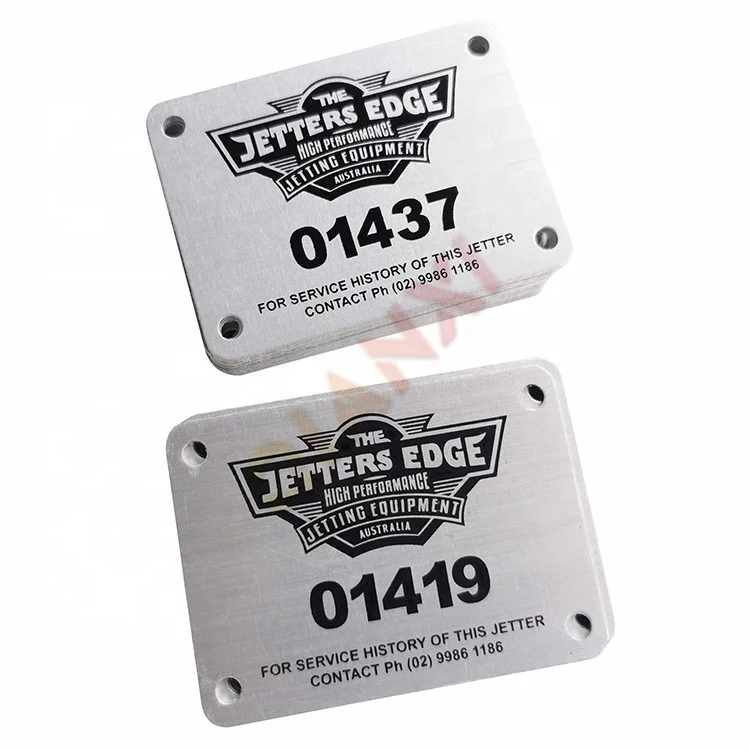 Metal serial number plates Stainless steel QR code barcode tags aluminium asset labels