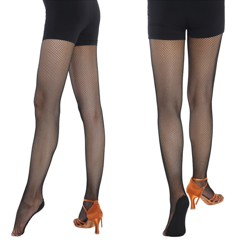 TONGYANG Professional Hard Mesh Latin Dance Fishnet Tights Competition Special Pantyhose Sole Non Slip Latin Fishnet Stockings