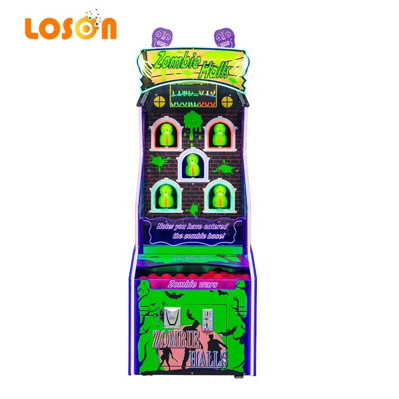 Lottery Machine Hit the Zombie Kids Arcade Throwing Balls Coin Operated Ticket Redemption Gaming Equipment