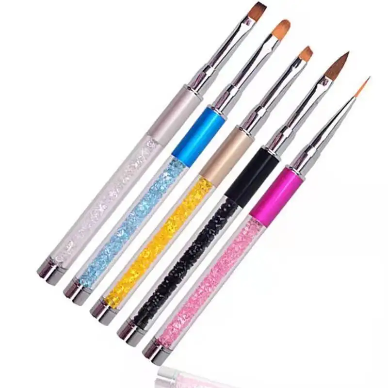 Jinyi Luxury Colorful Nail Art Brush Nail Accessories Flat Head Phototherapy Pen Custom Nail Art Brushes