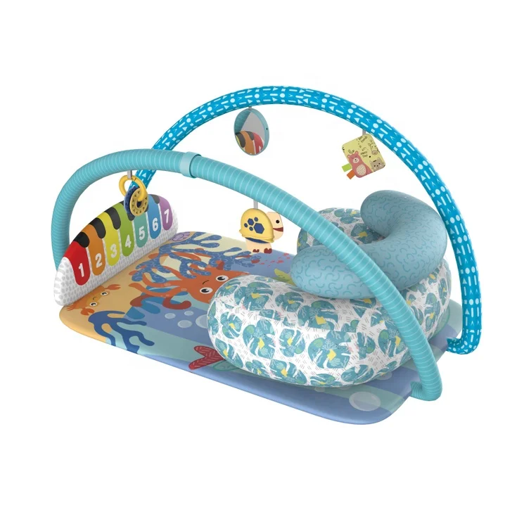 2024 New Baby 7 in 1 Seat Harmonium Baby Crawling Mat Piano Baby Gym Play Mat Kids Piano Fitness Activity Mat