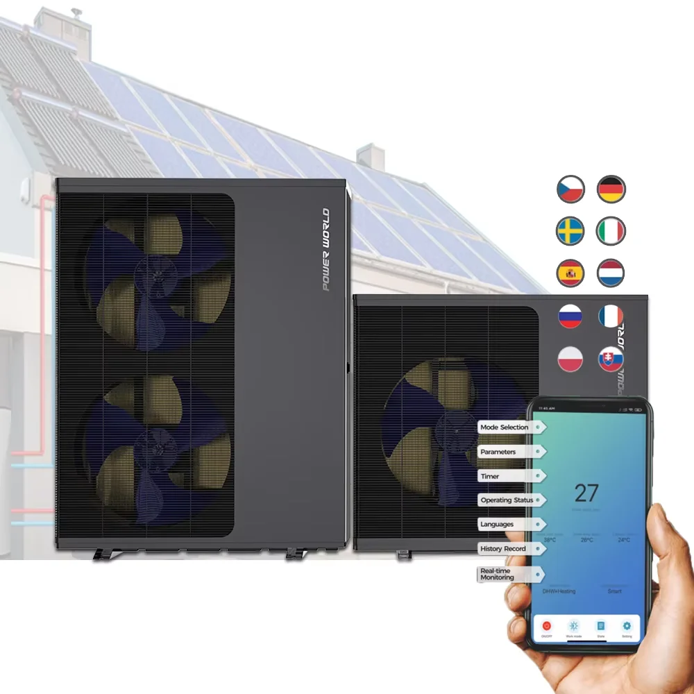 Best Selling R290 Natural Gas Heat Pump Water Heating Dc Inverter with Solar Panels