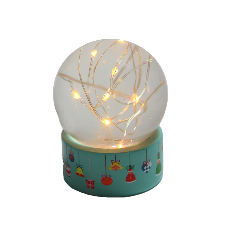 
Amazon Hot Sale Christmas Crystal Ball Colorful LED Lights Interior Snowflake Glass Water Snow Globe  (60510360939)