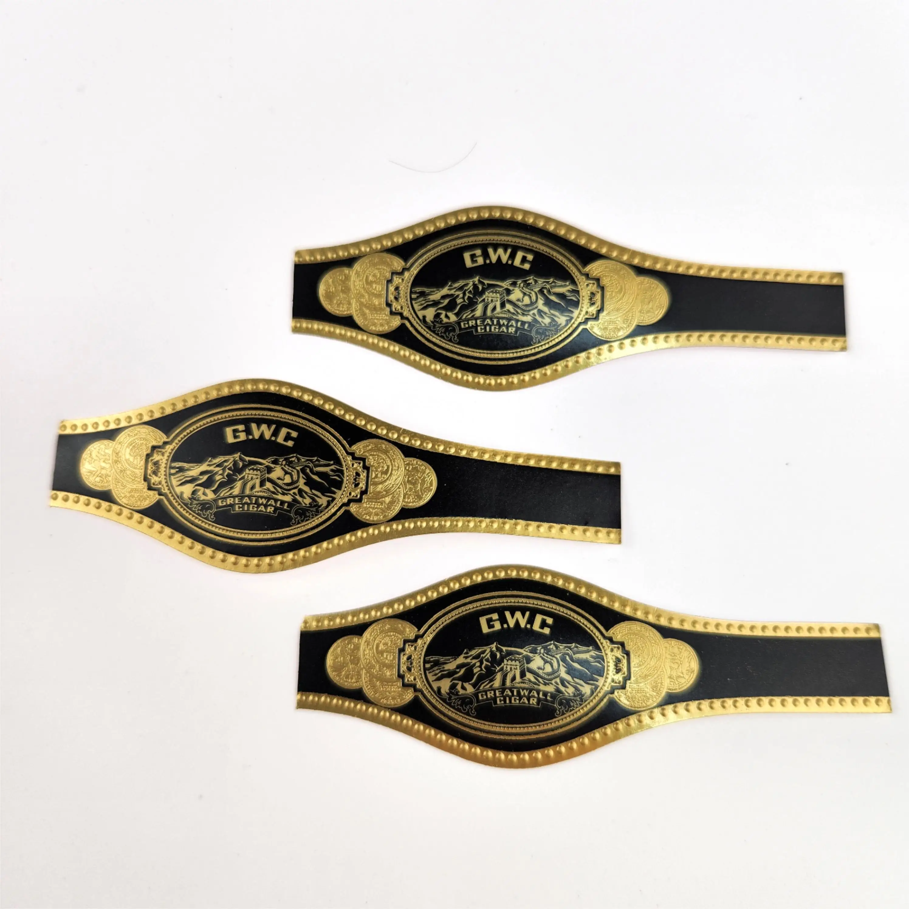 Factory Price Wholesale Custom Cigar Bands Embossed Gold Foil Art Paper Cigar Ring Label for Cigar Cigarettes