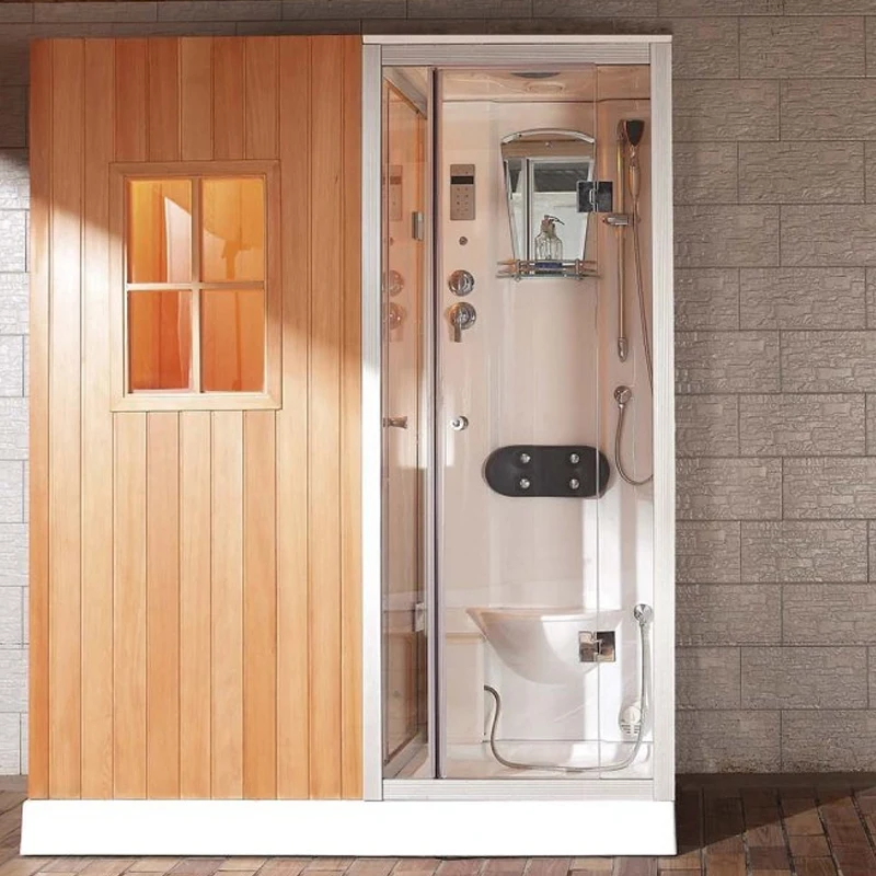 All-In-One Modern Modular Prefabricated Bathroom Unit Indoor/Outdoor Complete Prefab Steam Room with Shower