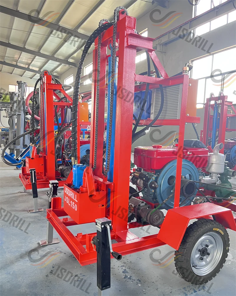 100m 150m deep small water drilling rig