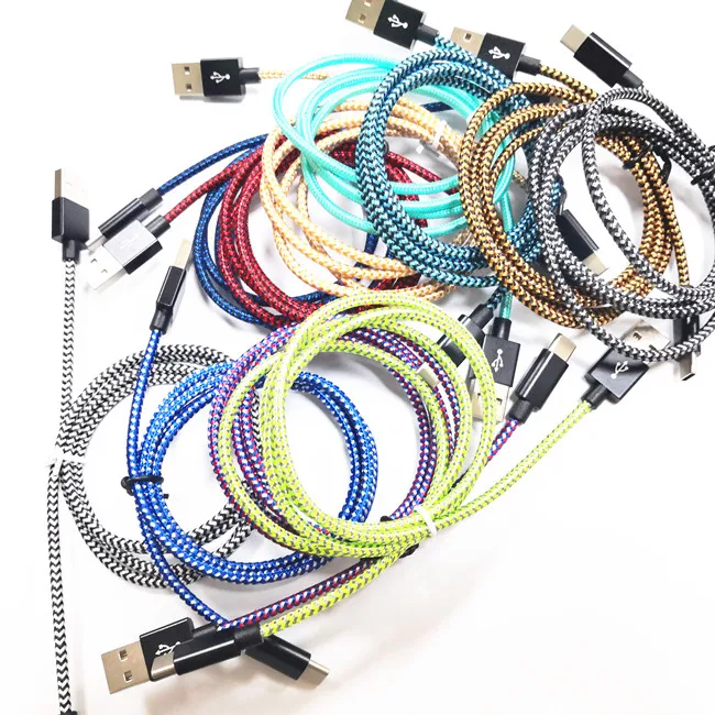 Chinese online High Quality Type C Cable nylon braided 8 pin sync data cable micro 5pin for smartphone series