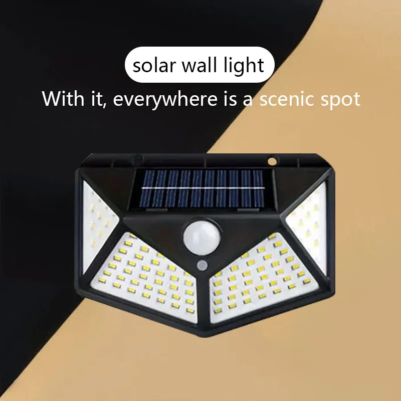 Hot Sale Solar Powered Led Light IP67 Waterproof 4 Sides Sunlight Garden Lamp Outdoor Led Solar Flood Light