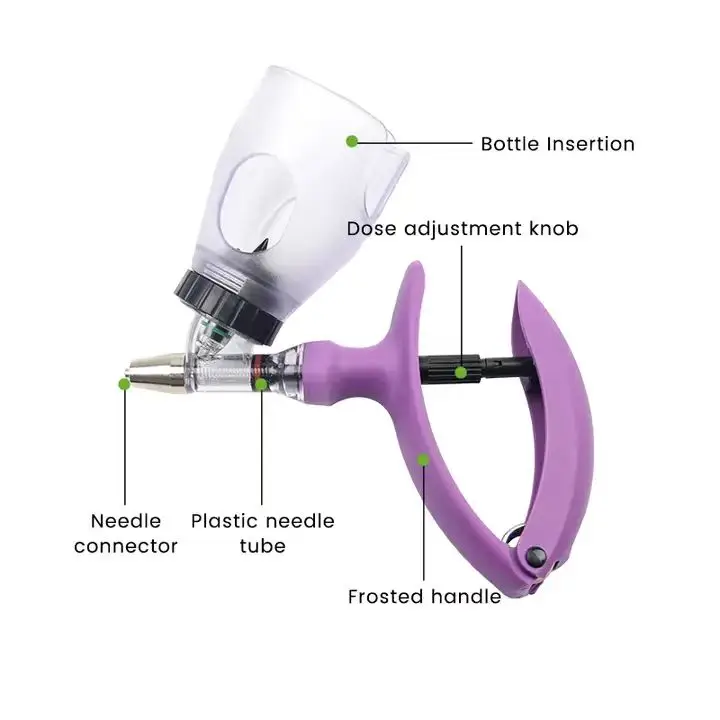 Automatic Veterinary Syringe 2ml 5ml Continuous Injector Vaccine Syringe for Poultry and Pig Veterinary Use