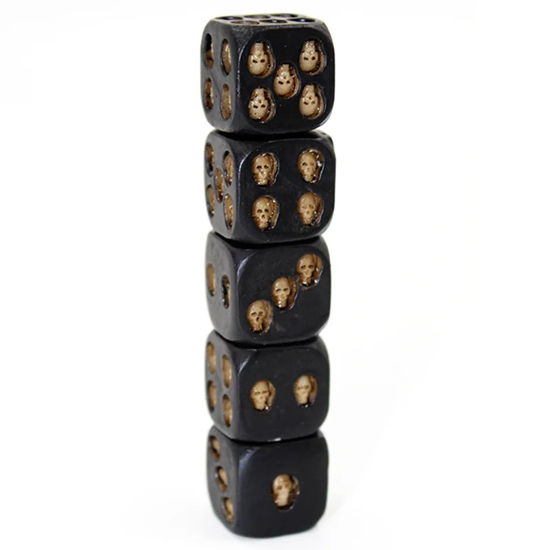 Deluxe Devil Poker Dice Bone Dice 6 Sided Resin Gold Silver Black Skeleton Dice Set For Gaming Tower