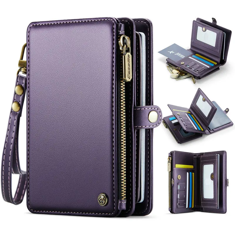 CaseMe RFID 2025 New Arrival ID Card Folder PU Wallet Multi-functional Travel Passport Case Holder Bag Passport Book Wallet