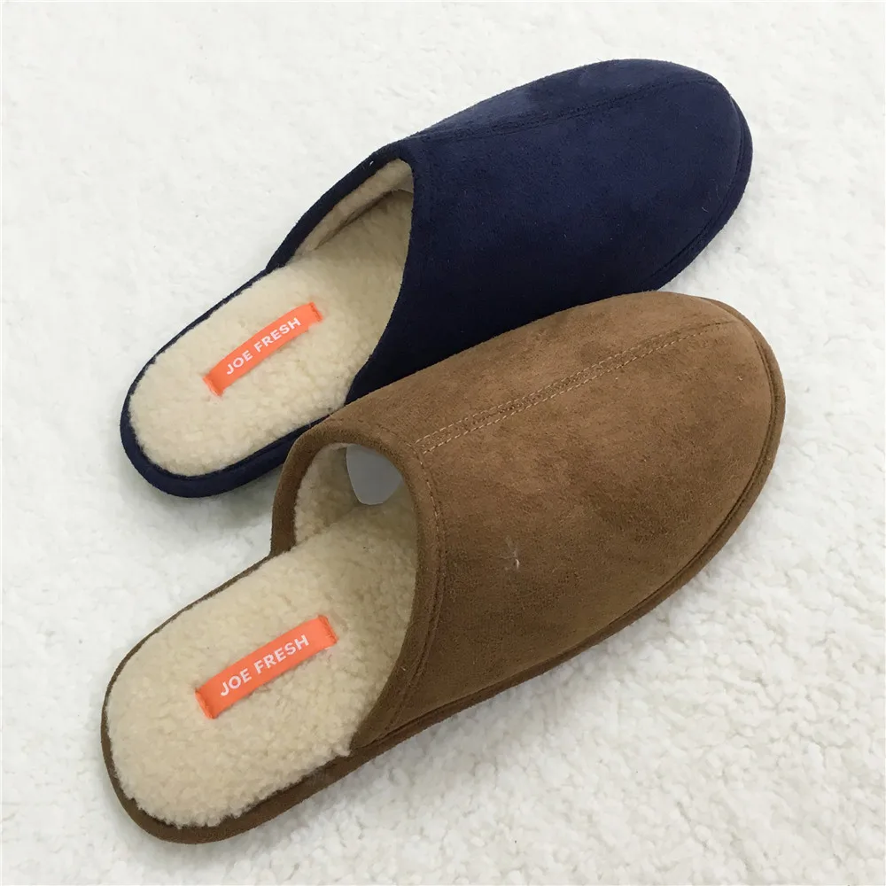 Manufacturers custom home warm and wear-resistant lamb wool lining non-slip cotton slippers