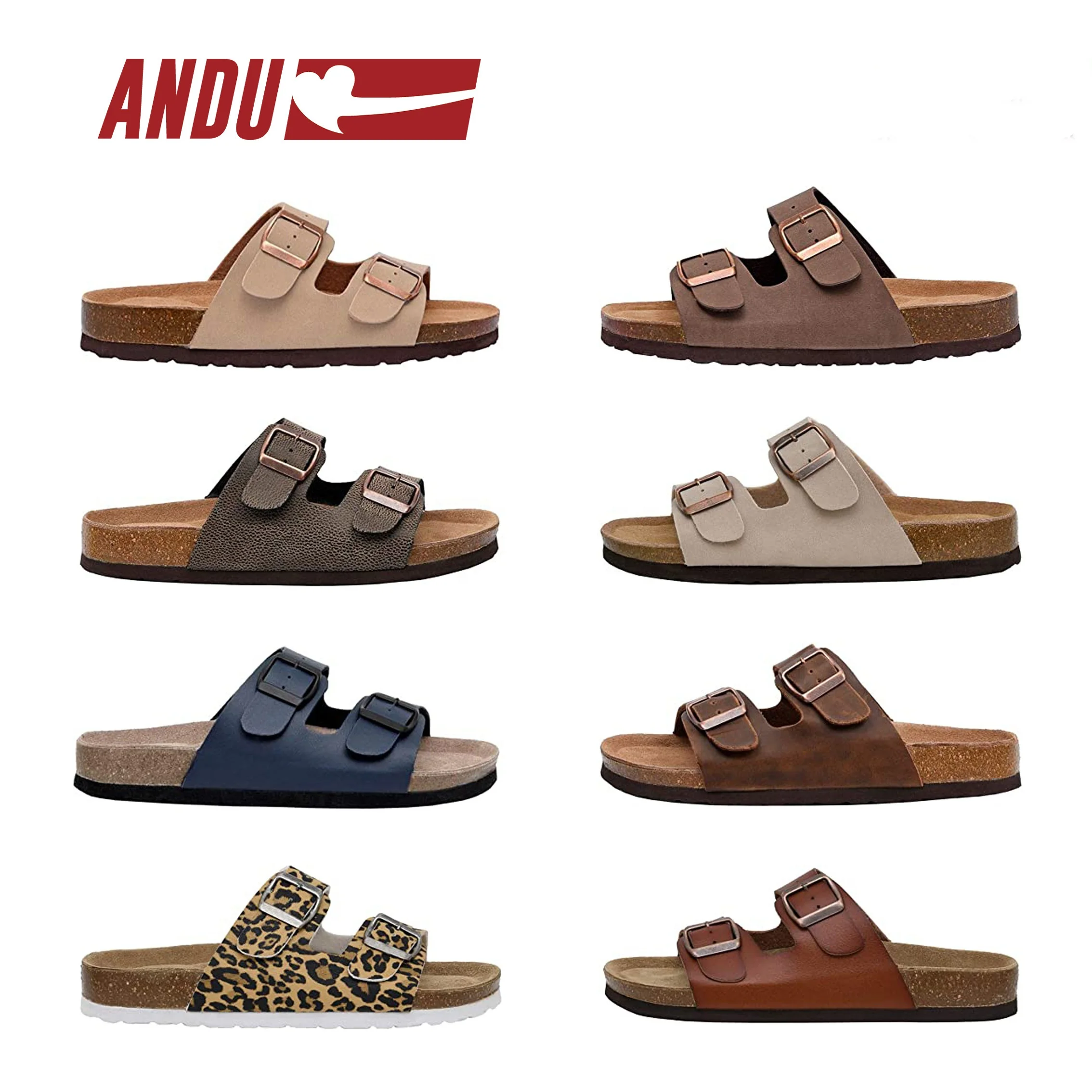 Custom Two Straps Birken Sandals Beach Unisex Slipper Cork Sole Sandals Men Birken Slipper Custom Branded Platform Sandals