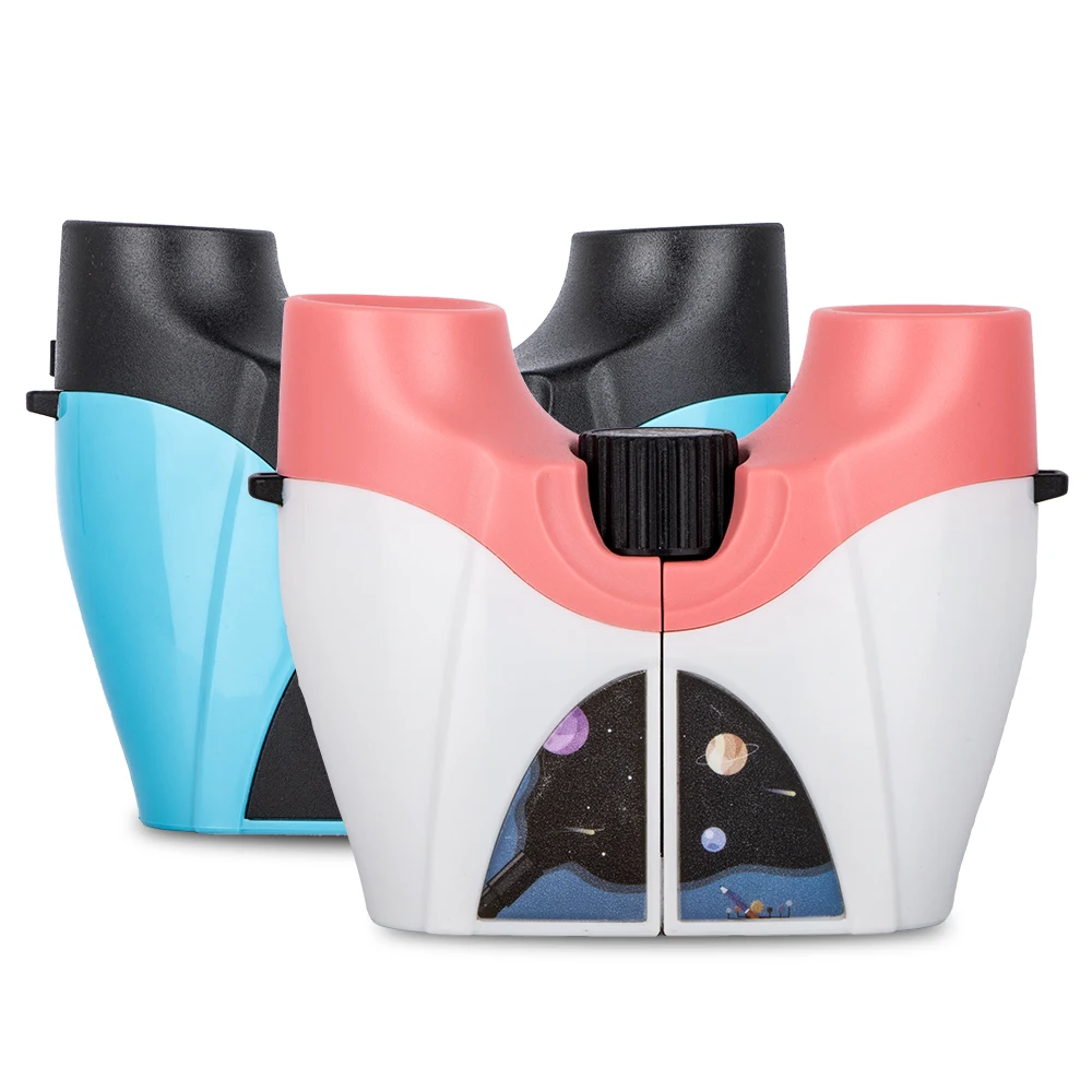 8x21 OEM customized cute colorful kids binocular with smartphone clip, magnifier as accessories