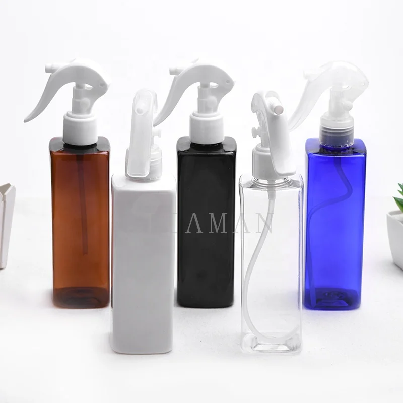  250 мл Квадратная бутылка-спрей ПЭТ пластиковая бутылка маленькая прозрачная для косметики