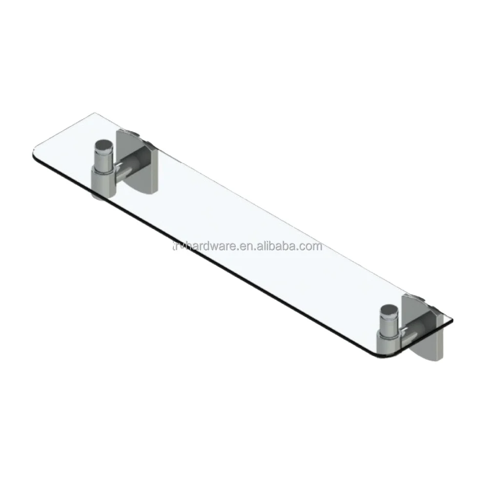 Wholesale Made In Taiwan Modern Style Bathroom Glass Shelf Stainless Steel For Storage