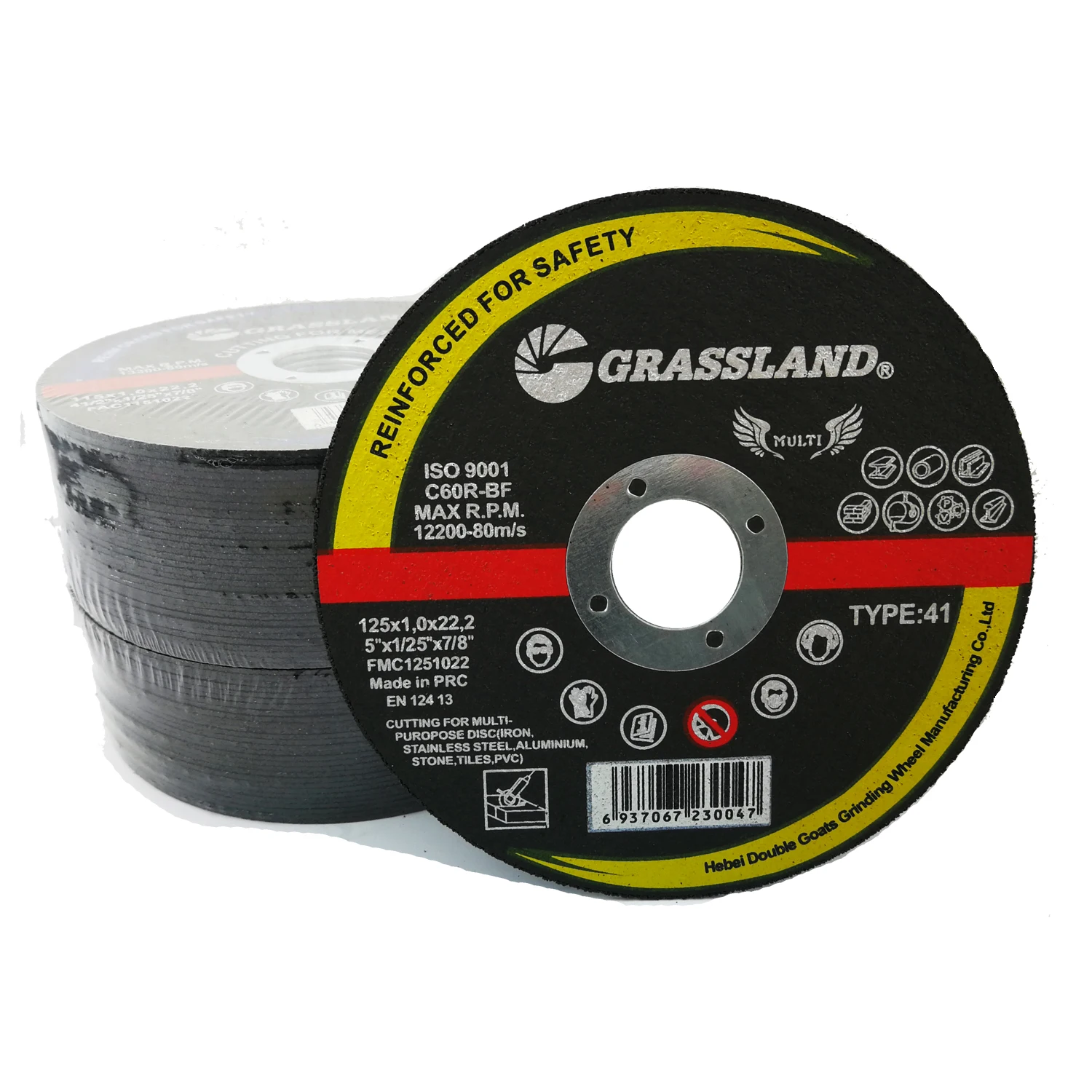 GRASSLAND 125x1.2x22.23mm 5 inch INOX abrasive cutting disc for metal