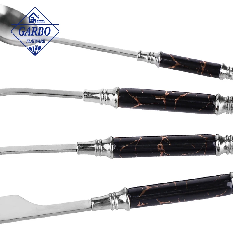 Manufacture Price 18/0 Dinner Fork Set Stainless Steel Silver Fruit Fork Matt Polished Dessert Cake Fork Set With Ceramic Handle