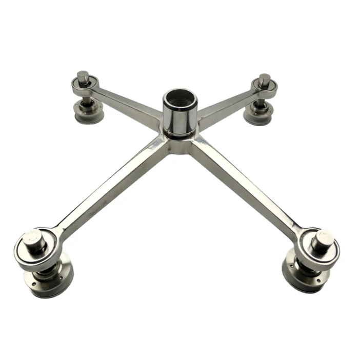 China Factory Stainless Steel Glass Balustrade Canopy Spider 4 Routel Connector Fittings