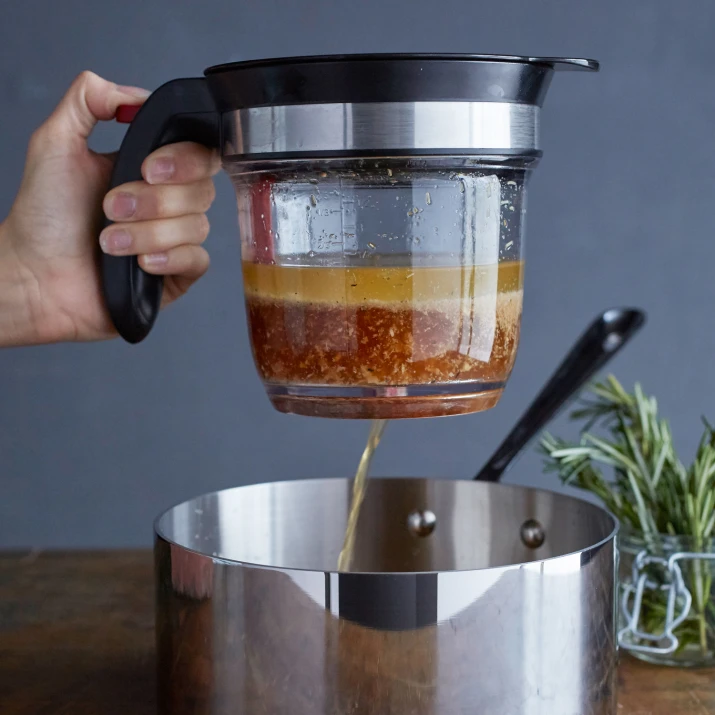 Grease Trap Separator 4 Cups Gravy Strainer Fat Separator with Measuring Oil Separator