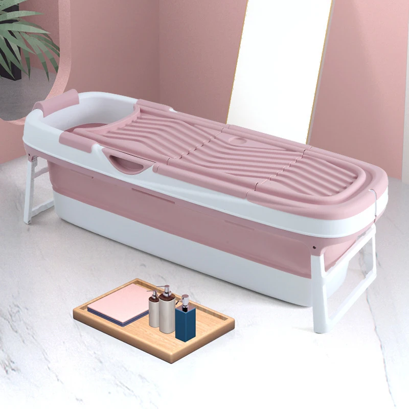 2022 hot sale Extra large  household independent portable adult folding plastic bathtub with lid