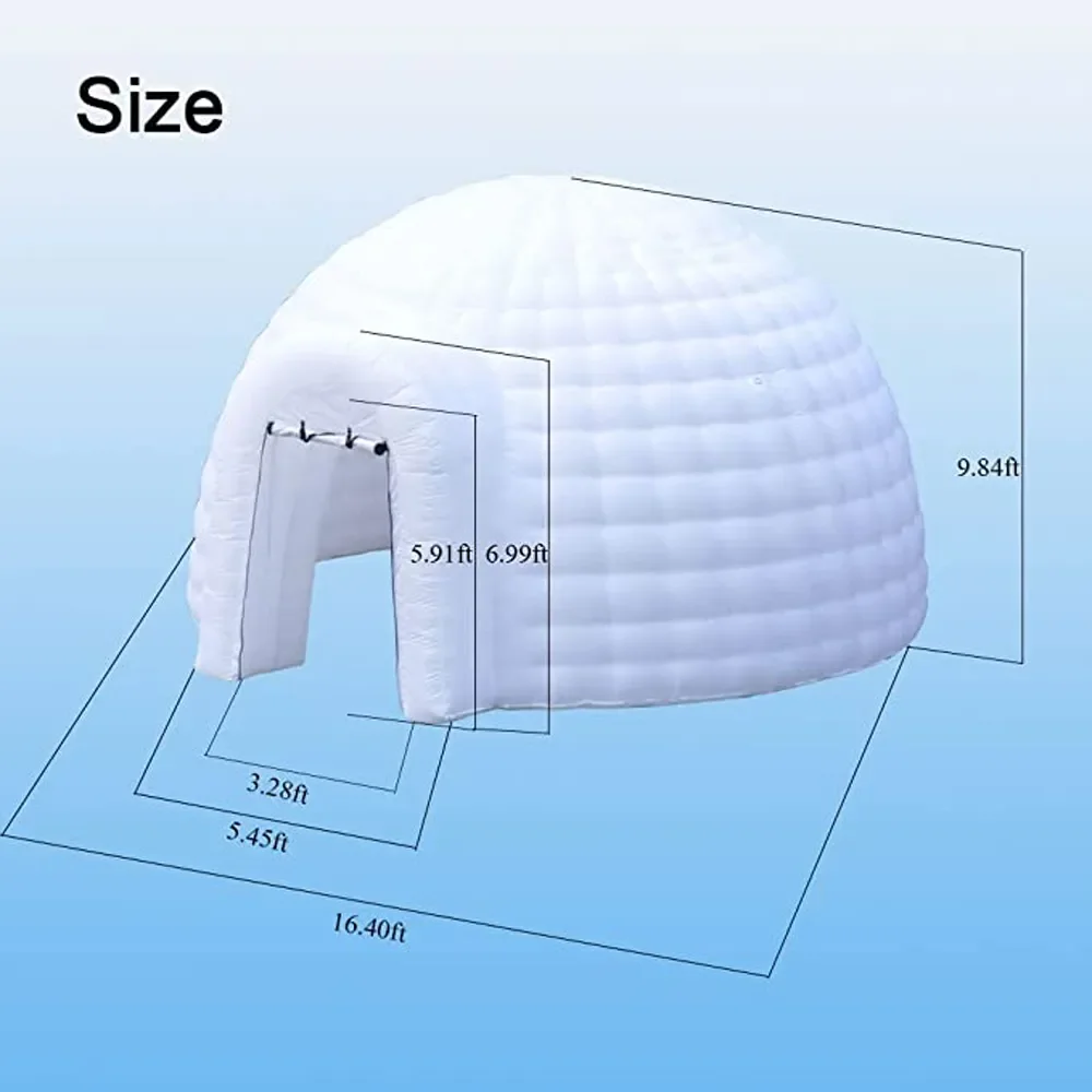 Outdoor Inflatable Igloo Dome Tent Inflatable Marquee Led Light Tent For Party Wedding Show Event And Exhibition