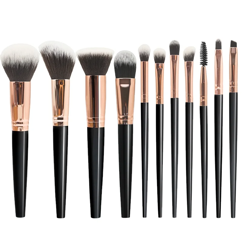 Luxury 11 Pieces  Makeup Brush Set  Custom Logo  Make Up Brushes With aluminium tube